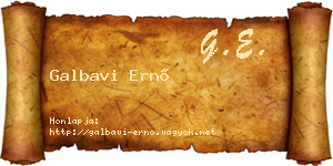 Galbavi Ernő névjegykártya